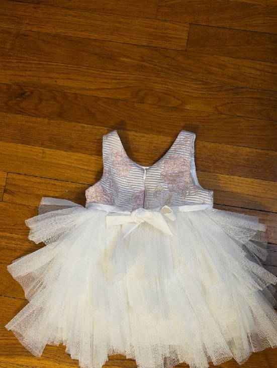 American Princess White and Light Pink Tulle Floral Bodice Party Dress Size 18m - Picture 2 of 4